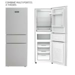 REFRIGERATEUR ENDURO COMBINE 4 TIROIRS 246LITRES SILVER RORMP246
