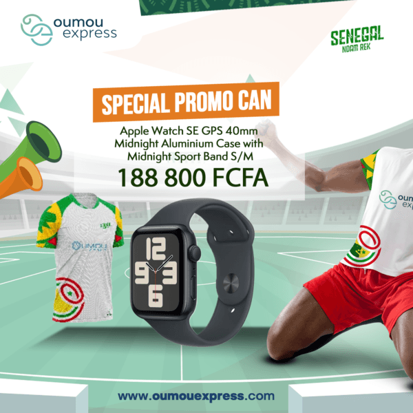 Apple Watch SE GPS 40mm Midnight Aluminium Case with Midnight Sport Band S/M