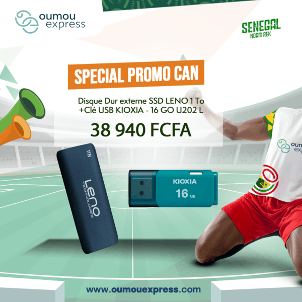 Disque Dur externe SSD LENO 1To + Clé USB KIOXIA - 16 GO U202 L