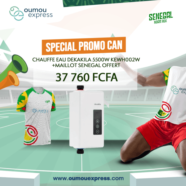 CHAUFFE EAU DEKAKILA 5500W KEWH002W+MAILLOT SENEGAL OFFERT