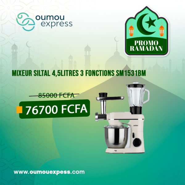 MIXEUR SILTAL 4,5LITRES 3 FONCTIONS SM 1531BM
