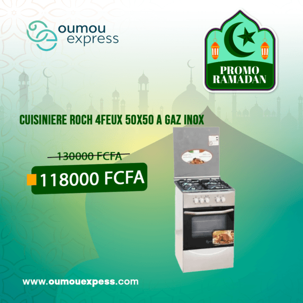 CUISINIERE CAC 4 FEUX 50X50 FULL OPTION INOX CAC5OF