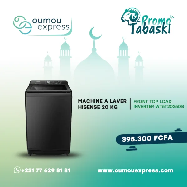 MACHINE A LAVER HISENSE 20KG FRONT TOP LOAD INVERTER WT5T2025DB/ WT5I2023DB