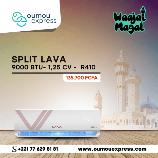Split Lava 9000 BTU 1,25CV R410 livraison gratuite