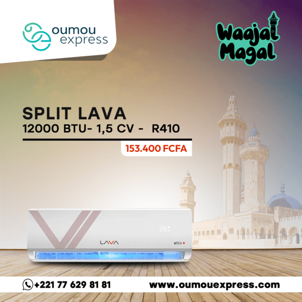 Split Lava 12000 BTU 1,5CV R410  livraison gratuite