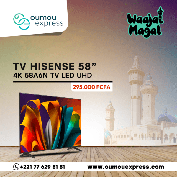 Hisense 4K 58A6N TV LED UHD 58 pouces