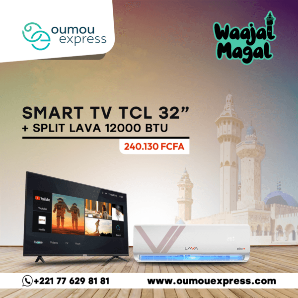 SMART TV TCL 32" + SPLIT LAVA 12000 BTU