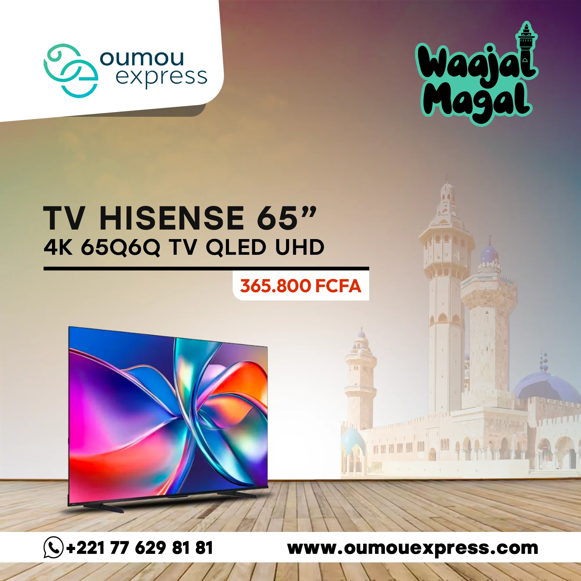 Hisense 4K 65Q6Q  TV QLED UHD 65 pouces – Image 1