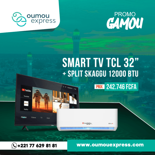 SMART TV TCL 32" + SPLIT LAVA 12000 BTU