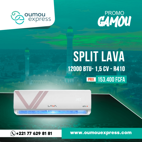 Split Lava 12000 BTU 1,5CV R410  livraison gratuite