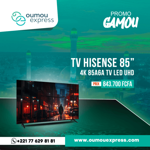 Hisense 4K 85A6A TV LED UHD 85 pouces